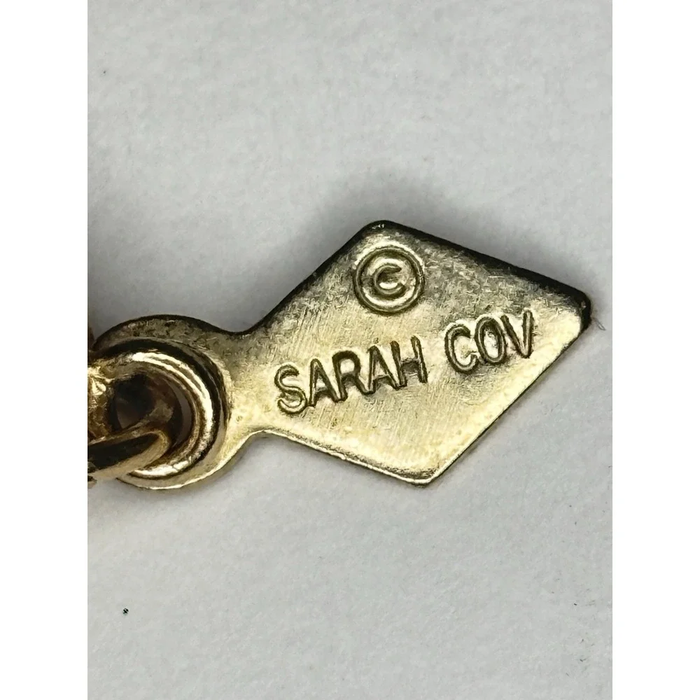 Vintage Sarah Coventry Emberwood Amber Brown Gold Tone Lantern Circle Necklace